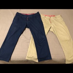 Underarmour chinos navy blue and tan. 40/30